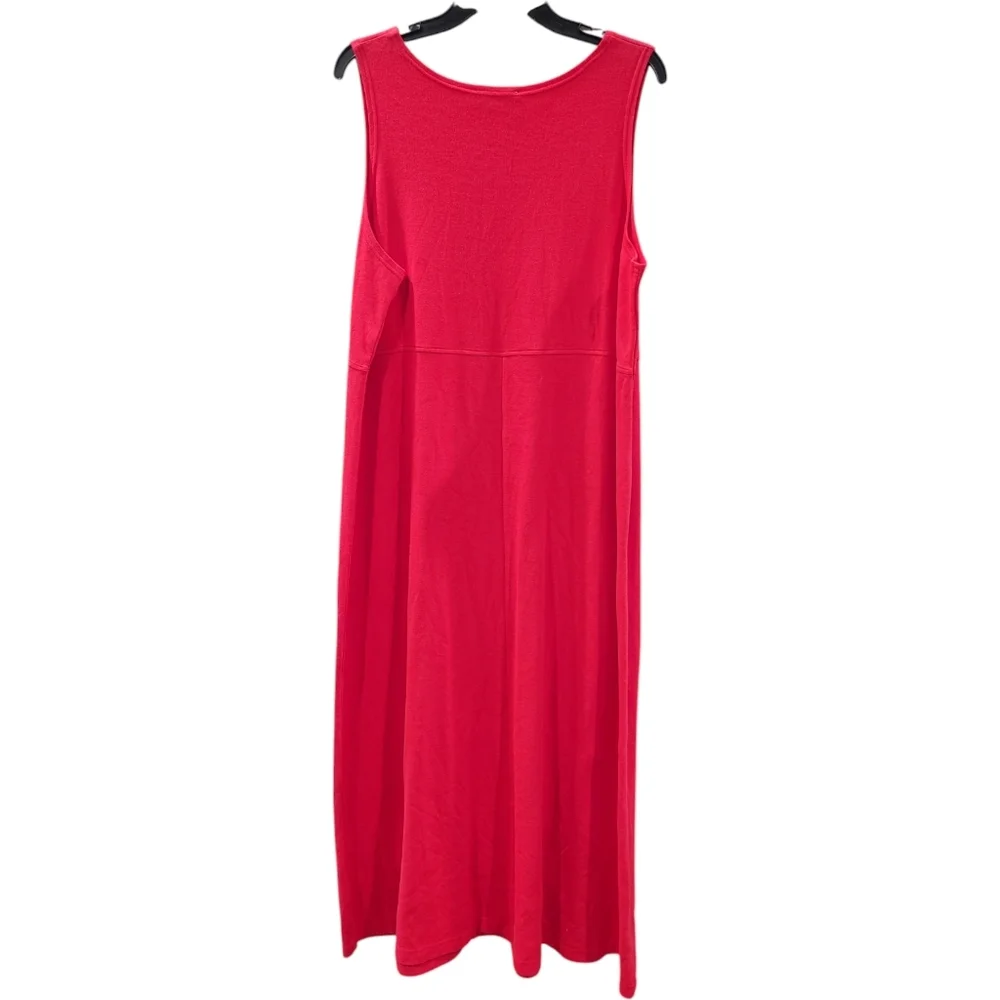 Vintage Sports Savy Red Embroidered Sleeveless Patchwork Maxi Dress Women Size L - Picture 2 of 7